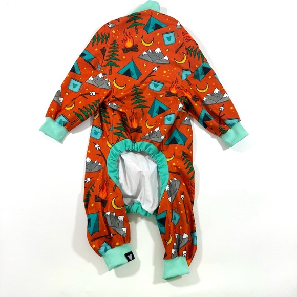 Tooth & Honey Pitbull Dog Pajamas Camping Theme - Picture 2 of 5